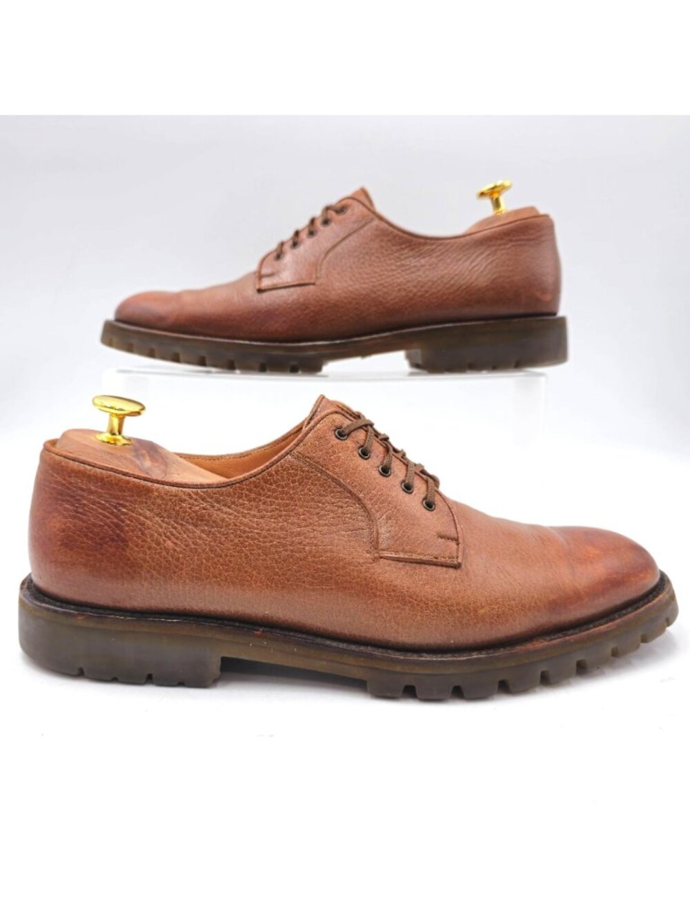 Vintage Salvatore Ferragamo Mens Italy 9D Brown Casual Dress Shoes Derby Oxfords - Picture 9 of 10